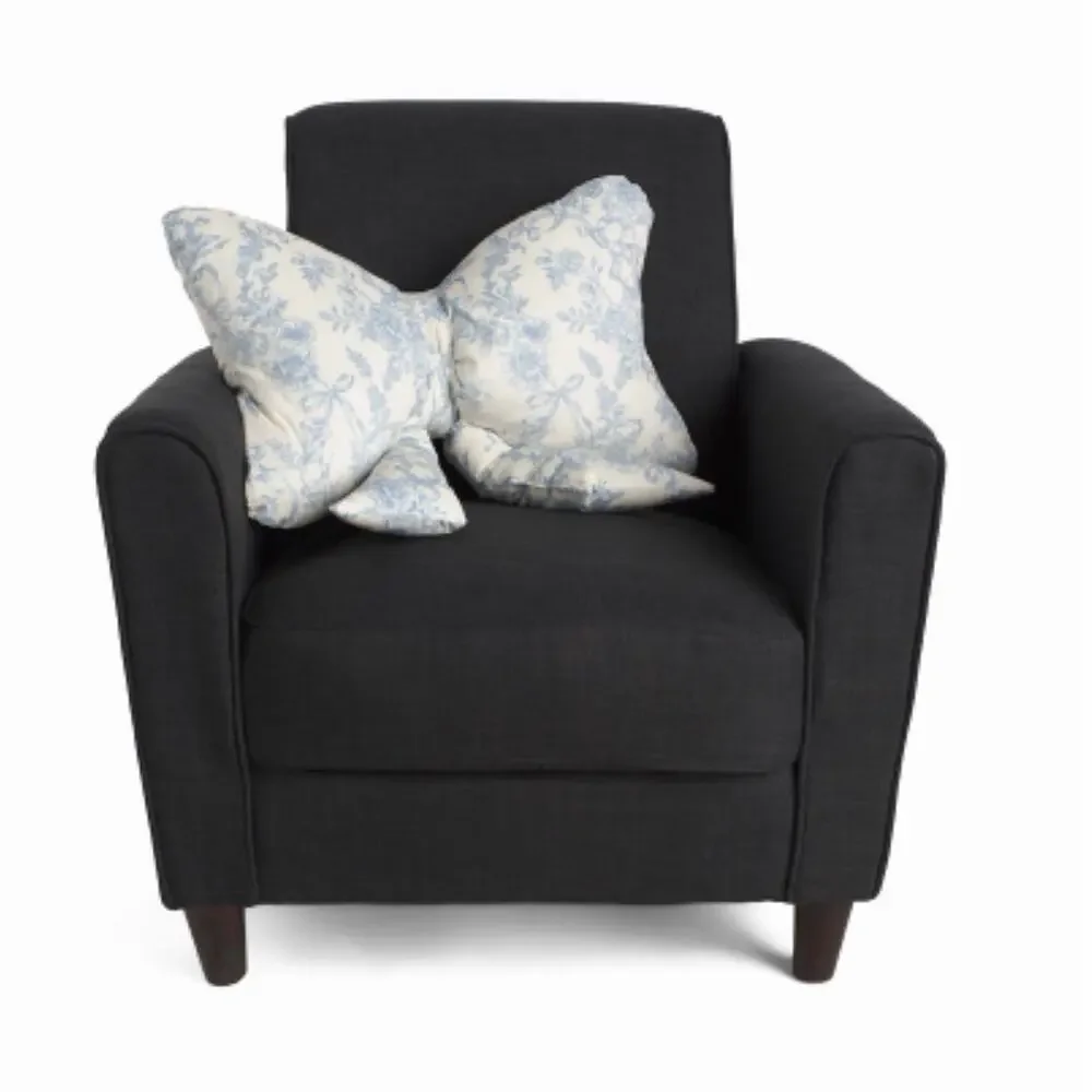 Envogue Blue Floral Toile Pattern Decor Bow Pillow Viral Coquette Cottagecore